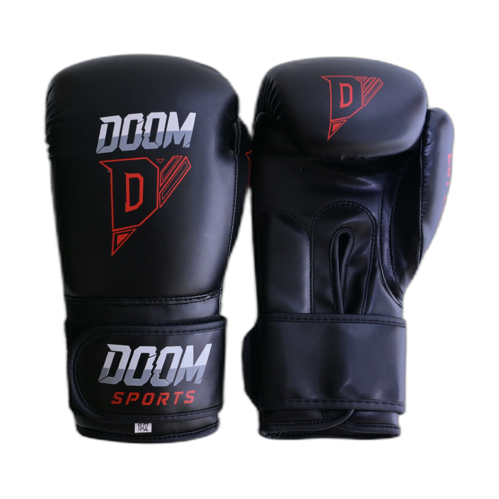K-1 DRILL (Fitness) — black 10oz synthetic boxing gloves