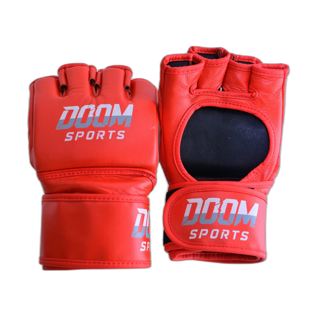 K-1 GRAPPLE (Premium) — red leather MMA gloves